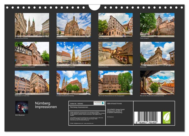 Produktbild: N&uuml;rnberg Impressionen (Wandkalender 2026 DIN A4 quer), CALVENDO Monatskalender