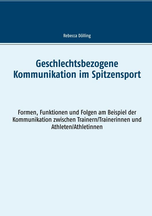 Produktbild: Geschlechtsbezogene Kommunikation im Spitzensport