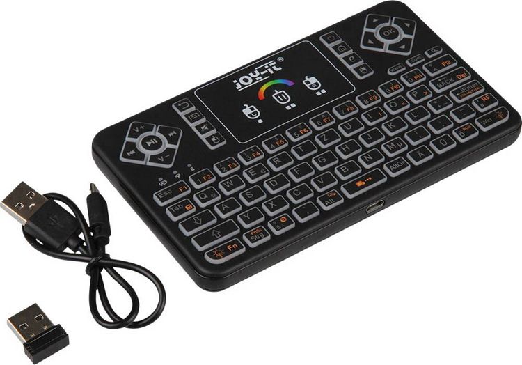 Produktbild: Joy-it TASTAMINI01 Funk Tastatur Deutsch, QWERTZ Schwarz Integriertes Touchpad