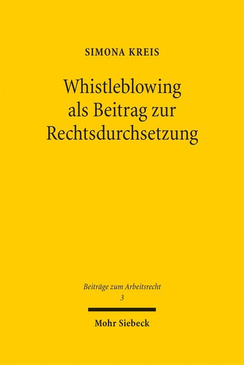 Produktbild: Whistleblowing als Beitrag zur Rechtsdurchsetzung