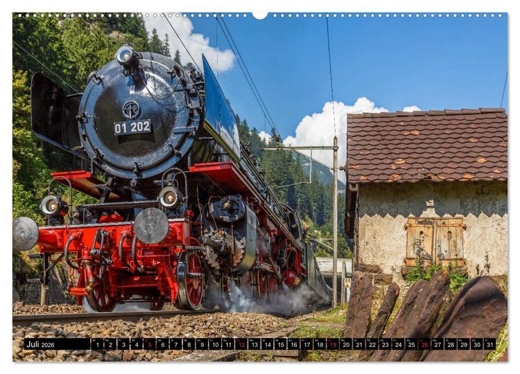 Produktbild: Eisenbahn-Nostalgie - Oldtimer auf Schweizer Schienen (Wandkalender 2026 DIN A2 quer), CALVENDO Monatskalender