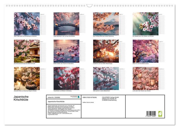 Produktbild: Japanische Kirschbl&uuml;te (Wandkalender 2027 DIN A2 quer), CALVENDO Monatskalender