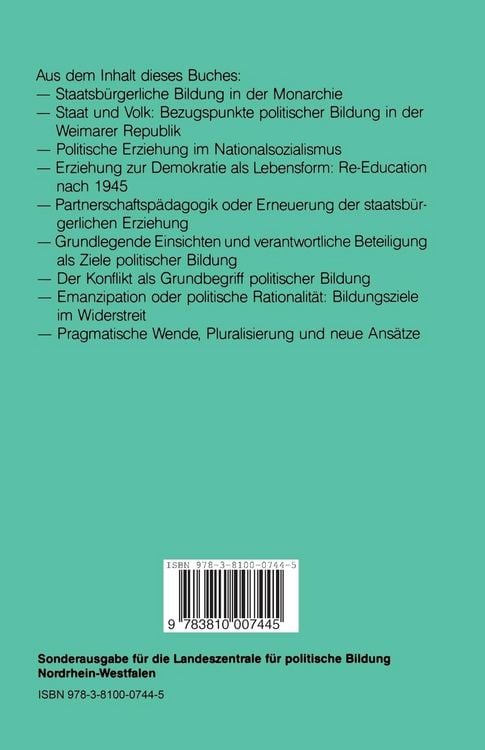 Produktbild: Politische Bildung in Deutschland