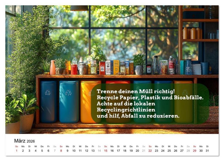 Produktbild: Nachhaltige Neujahrsvors&auml;tze - Der umweltfreundliche Jahreskalender (Wandkalender 2026 DIN A2 quer), CALVENDO Monatskalender