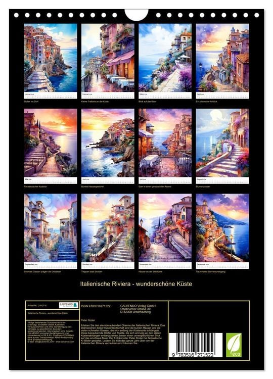 Produktbild: Italienische Riviera - wundersch&ouml;ne K&uuml;ste (Wandkalender 2026 DIN A4 hoch), CALVENDO Monatskalender