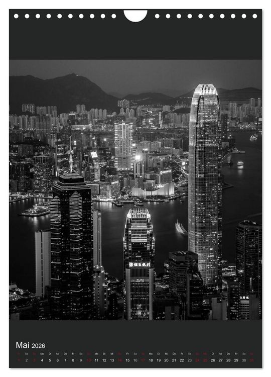 Produktbild: Hongkong schwarzwei&szlig; (Wandkalender 2026 DIN A4 hoch), CALVENDO Monatskalender