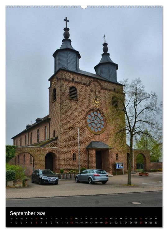 Produktbild: Sa(ar)krale Baukunst - Kirchenarchitektur im Saarland (Wandkalender 2026 DIN A2 hoch), CALVENDO Monatskalender