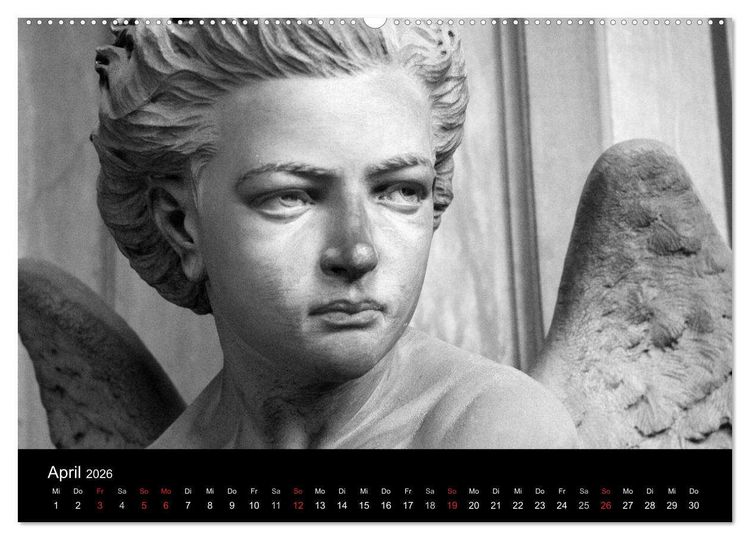 Produktbild: Lebende Steine - Skulpturen auf dem Friedhof Staglieno (hochwertiger Premium Wandkalender 2026 DIN A2 quer), Kunstdruck in Hochglanz