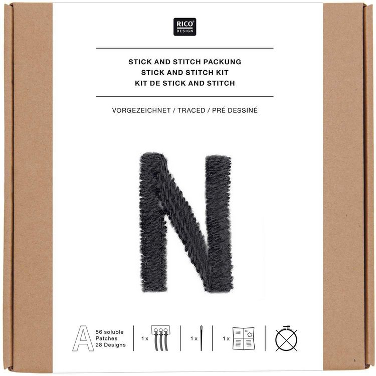 Produktbild: Stick & Stitch Packung Alphabet grafisch, schwarz, inkl. was