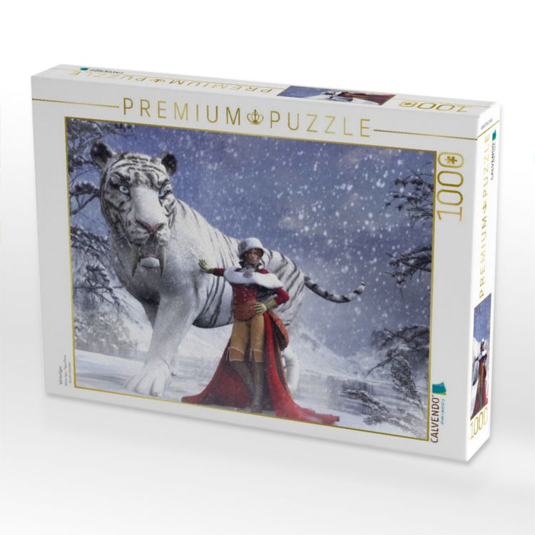 Produktbild: CALVENDO Puzzle Wintertiger | 1000 Teile Lege-Gr&ouml;&szlig;e 64x48cm Foto-Puzzle f&uuml;r gl&uuml;ckliche Stunden