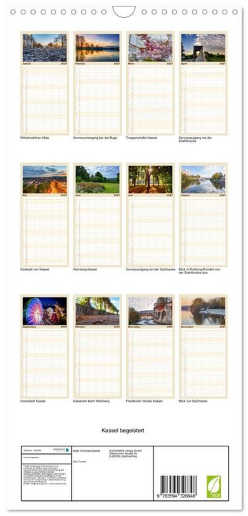 Produktbild: Familienplaner 2027 - Kassel begeistert mit 5 Spalten (Wandkalender, 21 x 45 cm) CALVENDO