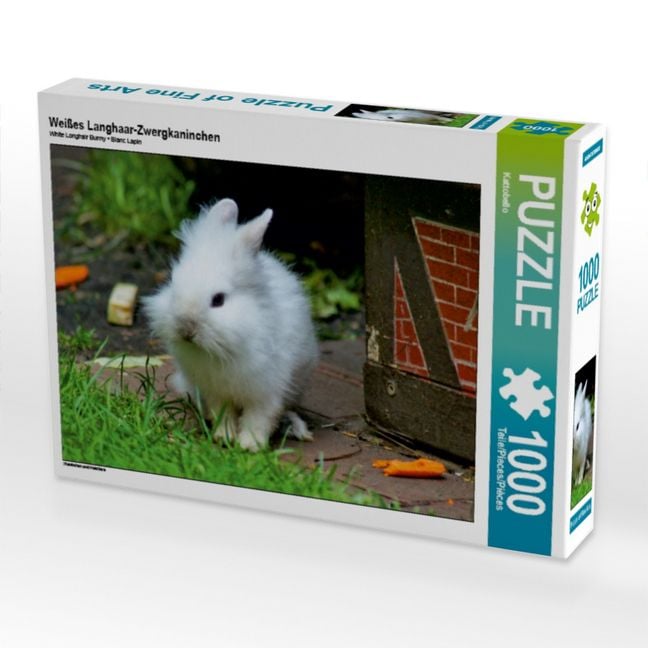 Produktbild: CALVENDO Puzzle Wei&szlig;es Langhaar-Zwergkaninchen | 1000 Teile Lege-Gr&ouml;&szlig;e 64x48cm Foto-Puzzle f&uuml;r gl&uuml;ckliche Stunden