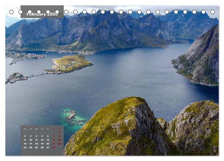 Produktbild: Bird's eye view of Norway (Desk Calendar 2026 DIN A5 landscape), CALVENDO 12 Month DeskCalendar