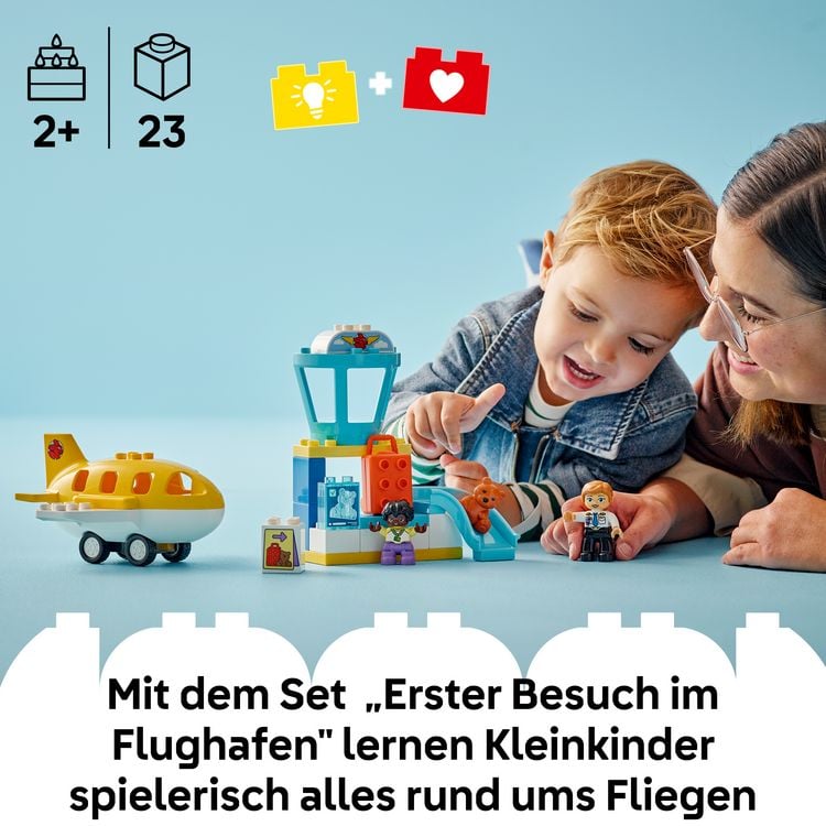 Produktbild: LEGO DUPLO 10443 Town Erster Besuch im Flughafen, Montessori Spielzeug
