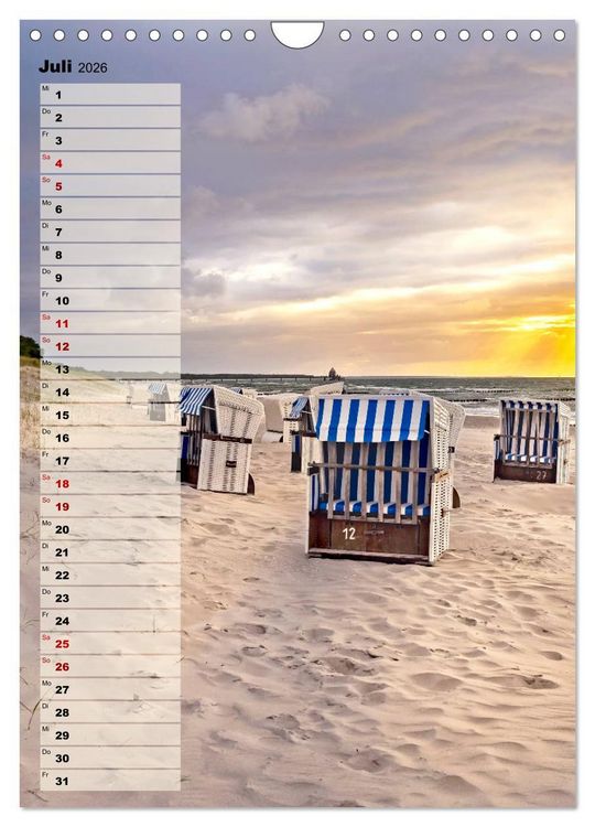 Produktbild: An der See Geburtstagsplaner (Wandkalender 2026 DIN A4 hoch), CALVENDO Monatskalender