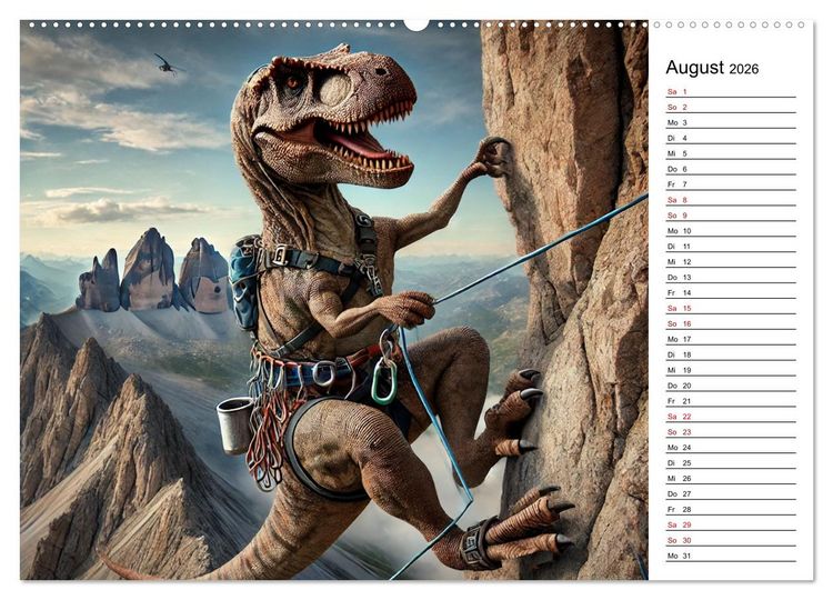 Produktbild: Sportlicher T-Rex - Mit Fun durch das Jahr (Wandkalender 2026 DIN A2 quer), CALVENDO Monatskalender