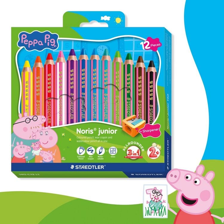 Produktbild: STAEDTLER Buntstifte Noris junior Peppa Pig, 12er Set + Spitzer