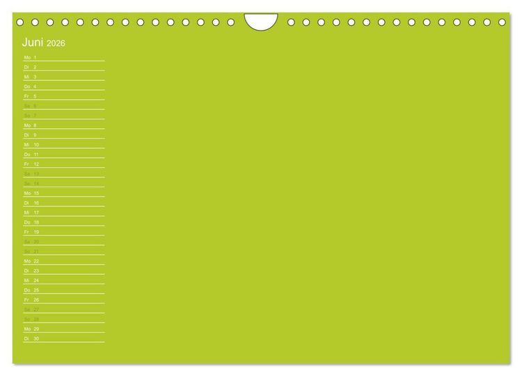 Produktbild: Bastel-Geburtstagskalender gr&uuml;n / Geburtstagskalender (Wandkalender 2026 DIN A4 quer), CALVENDO Monatskalender