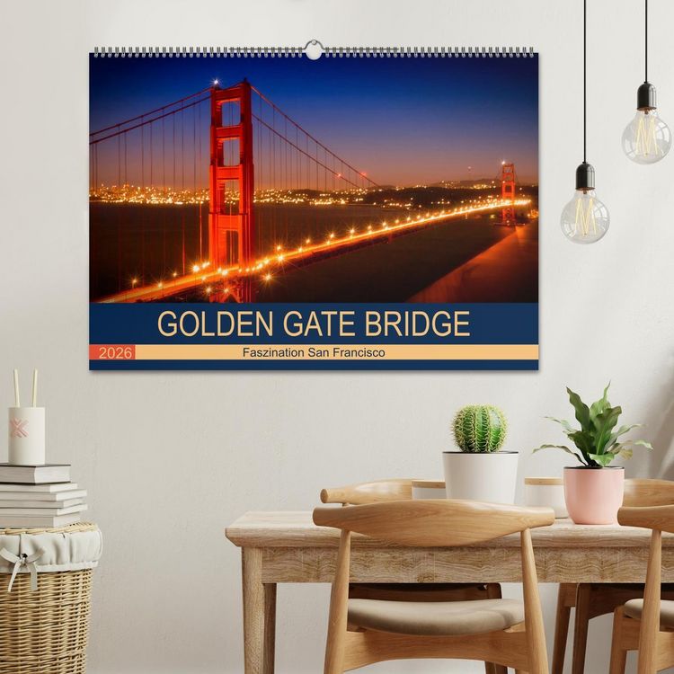 Produktbild: GOLDEN GATE BRIDGE Faszination San Francisco (Wandkalender 2026 DIN A2 quer), CALVENDO Monatskalender