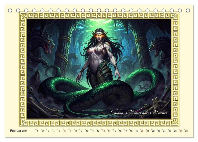 Produktbild: Ungeheuer der griechischen Mythologie (Tischkalender 2027 DIN A5 quer), CALVENDO Monatskalender