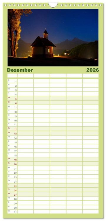 Produktbild: Familienplaner 2026 - Berchtesgadener Land mit 5 Spalten (Wandkalender, 21 x 45 cm) CALVENDO