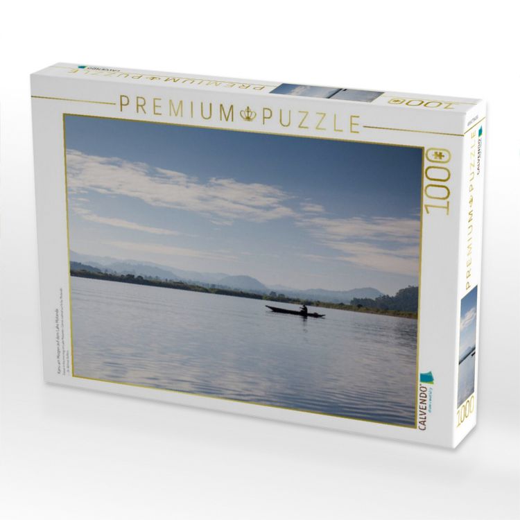 Produktbild: CALVENDO Puzzle Kanu am Morgen auf dem Lake Mutanda | 1000 Teile Lege-Gr&ouml;&szlig;e 64x48cm Foto-Puzzle f&uuml;r gl&uuml;ckliche Stunden