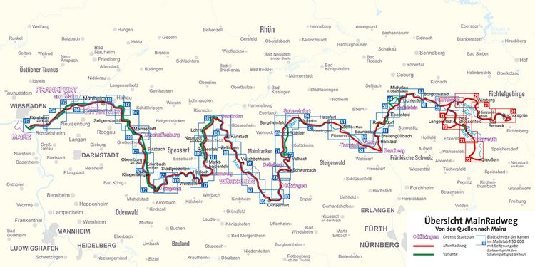 Produktbild: KOMPASS Fahrradf&uuml;hrer MainRadweg, Von den Quellen nach Mainz