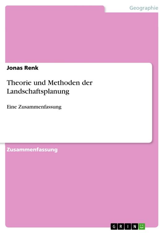 Produktbild: Theorie und Methoden der Landschaftsplanung