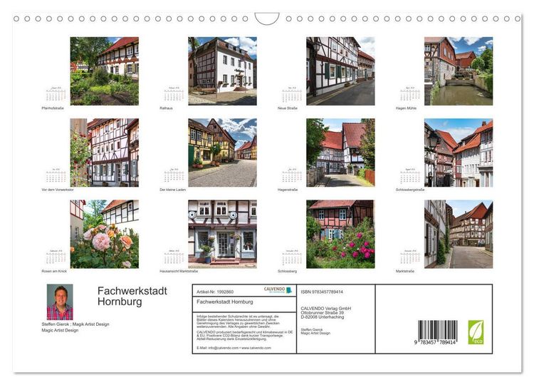 Produktbild: Fachwerkstadt Hornburg (Wandkalender 2026 DIN A3 quer), CALVENDO Monatskalender