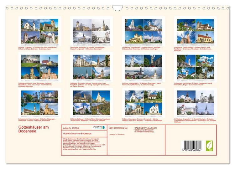 Produktbild: Gottesh&auml;user am Bodensee (Wandkalender 2027 DIN A3 quer), CALVENDO Monatskalender
