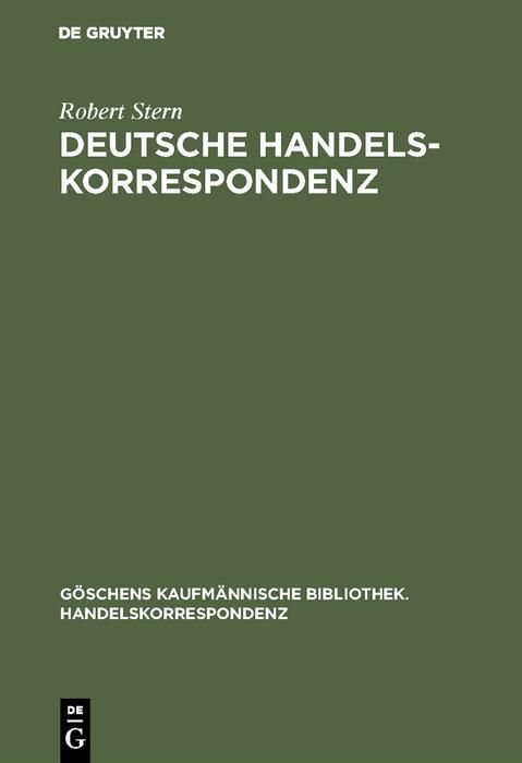 Produktbild: Deutsche Handelskorrespondenz