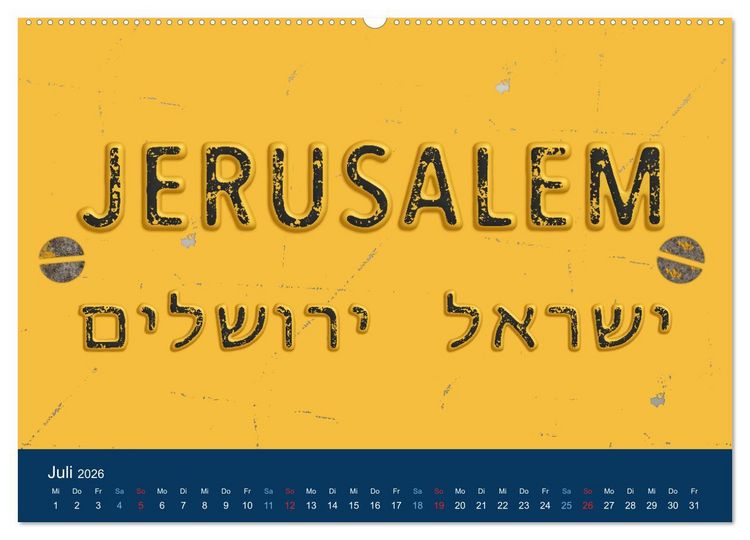 Produktbild: Geliebtes Jerusalem (Wandkalender 2026 DIN A2 quer), CALVENDO Monatskalender