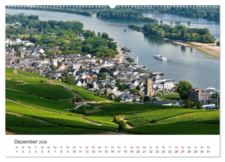 Produktbild: Burgen im Rheintal - Landschaft, Romantik, legend (hochwertiger Premium Wandkalender 2026 DIN A2 quer), Kunstdruck in Hochglanz