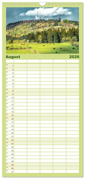 Produktbild: Familienplaner 2026 - Sch&ouml;nes Erzgebirge mit 5 Spalten (Wandkalender, 21 x 45 cm) CALVENDO
