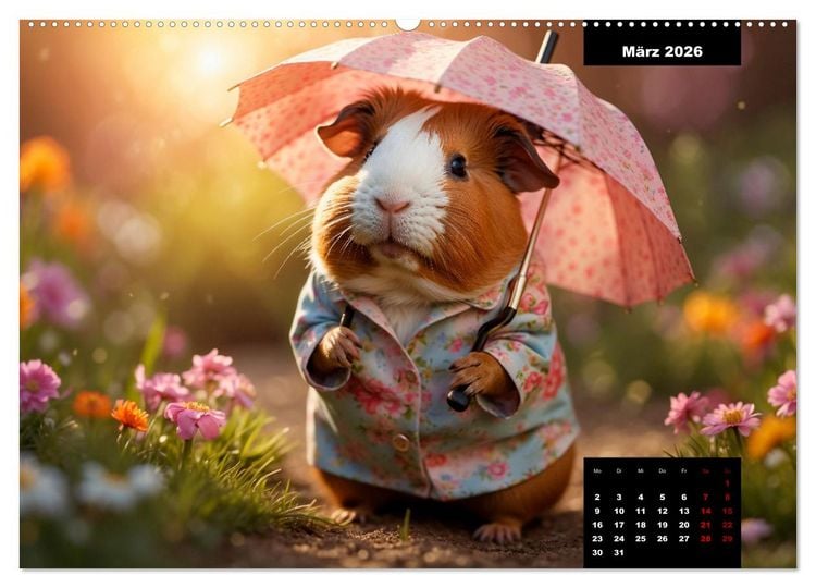 Produktbild: Meerschweinchen mal anders! (hochwertiger Premium Wandkalender 2026 DIN A2 quer), Kunstdruck in Hochglanz