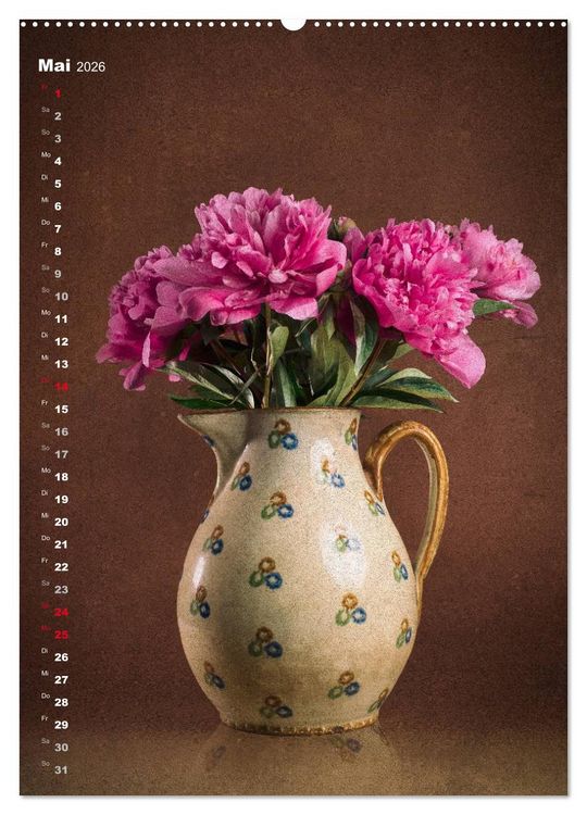 Produktbild: Blumenschmuck in Bunzlau Keramik (Wandkalender 2026 DIN A2 hoch), CALVENDO Monatskalender