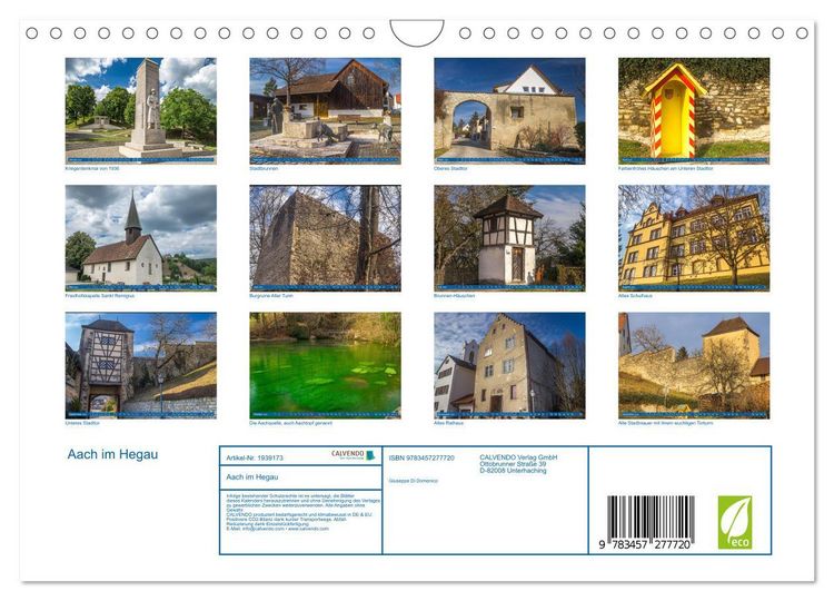 Produktbild: Aach im Hegau (Wandkalender 2026 DIN A4 quer), CALVENDO Monatskalender