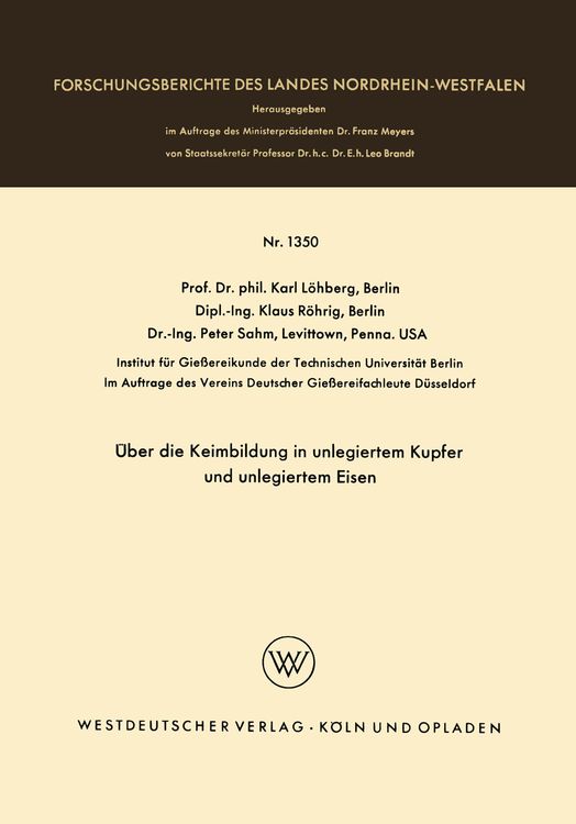 Produktbild: &Uuml;ber die Keimbildung in unlegiertem Kupfer und unlegiertem Eisen