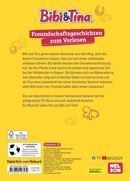 Produktbild: Bibi & Tina: Freundschaftsgeschichten zum Vorlesen