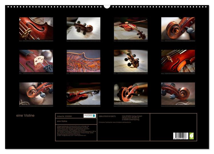 Produktbild: eine Violine (Wandkalender 2026 DIN A2 quer), CALVENDO Monatskalender