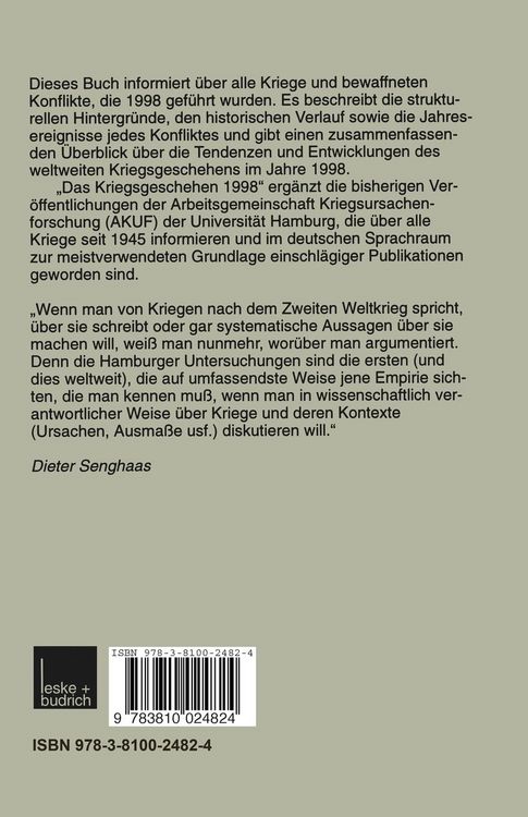 Produktbild: Das Kriegsgeschehen 1998