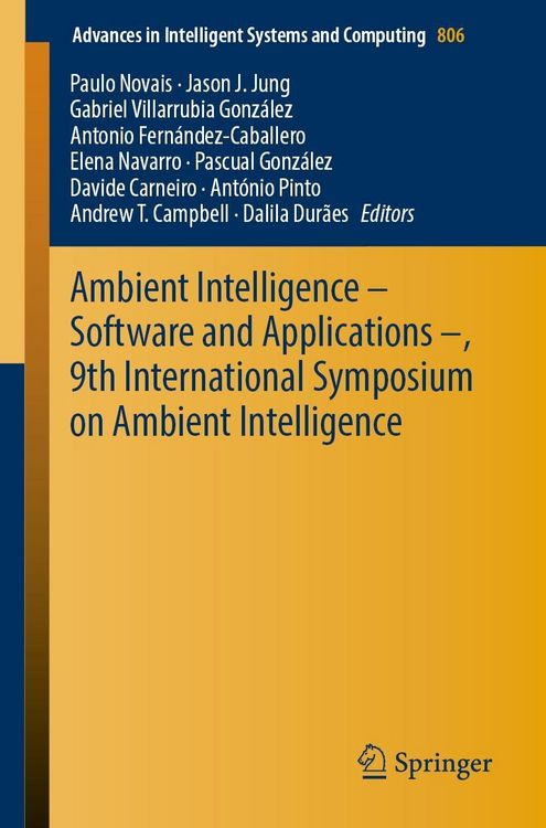 Produktbild: Ambient Intelligence - Software and Applications -, 9th International Symposium on Ambient Intelligence