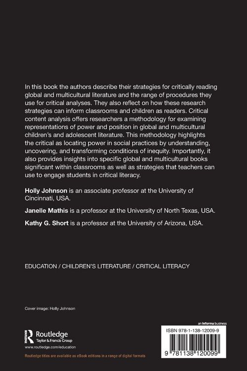 Produktbild: Critical Content Analysis of Children's and Young Adult Literature