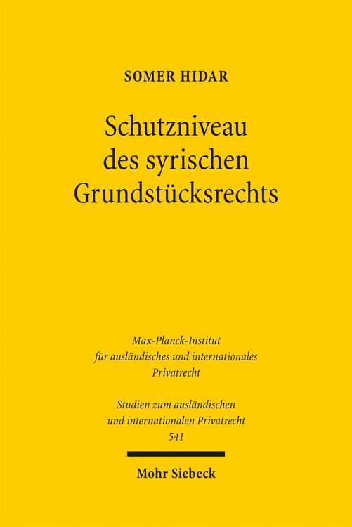 Produktbild: Schutzniveau des syrischen Grundst&uuml;cksrechts