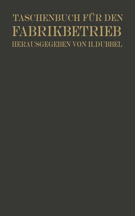 Produktbild: Taschenbuch f&uuml;r den Fabrikbetrieb
