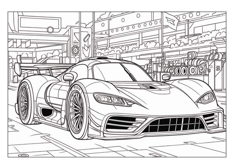 Produktbild: Auto Malbuch f&uuml;r Kinder ab 6 Jahren - Coole Sportwagen