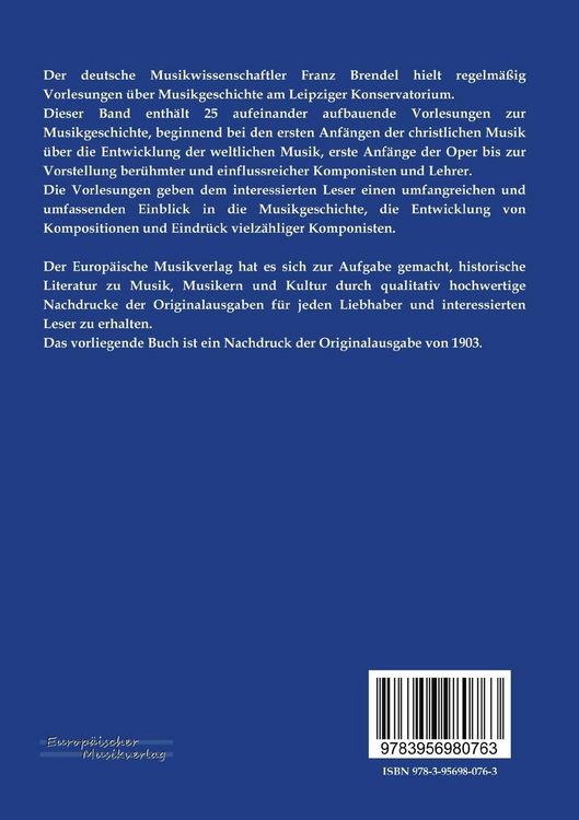 Produktbild: Geschichte der Musik in Italien, Deutschland und Frankreich
