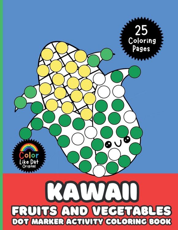 Produktbild: Kawaii Fruits and Vegetables Dot Marker Activity Coloring Book For Kids