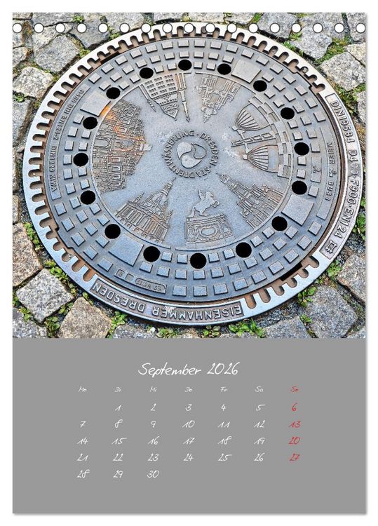 Produktbild: Faszination Kanaldeckel (Tischkalender 2026 DIN A5 hoch), CALVENDO Monatskalender