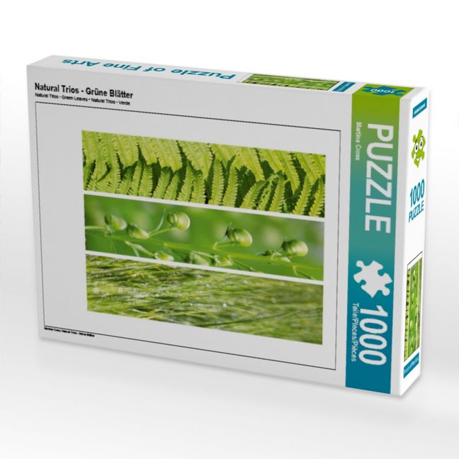 Produktbild: CALVENDO Puzzle Natural Trios - Gr&uuml;ne Bl&auml;tter | 1000 Teile Lege-Gr&ouml;&szlig;e 64x48cm Foto-Puzzle f&uuml;r gl&uuml;ckliche Stunden